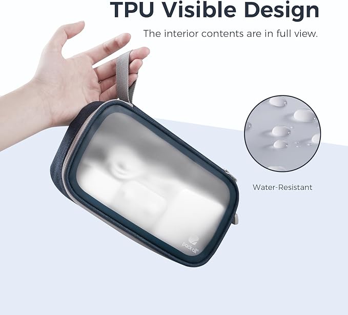 pack all Clear Electronic Organizer, TPU Cable Organizer Bag, Compact Cord - Image 3