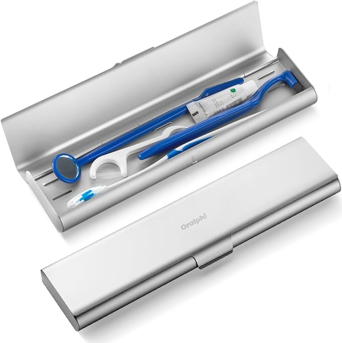 Wider Aluminum Toothbrush Travel Case, Portable Travel Toothbrush Holder by Oralphi