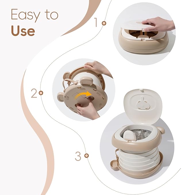 Travel Potty Seat for Toddler，Foldable Car Potty for Toddler, Portable Toilet - Image 5