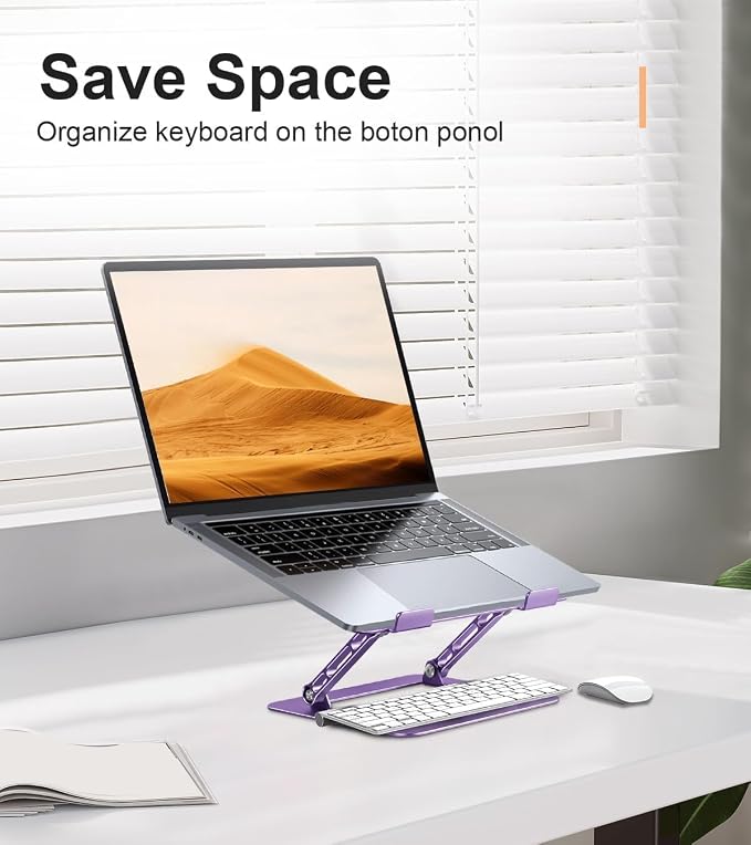 Adjustable Laptop Stand for Desk, Portable Laptop Stand Holder and Riser - Image 3
