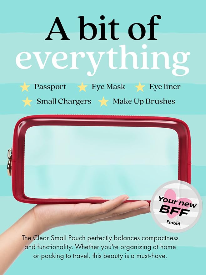 Clear Makeup Bag Zipper Pouch, Transparent Cosmetic Case Organizer, TSA - Image 3