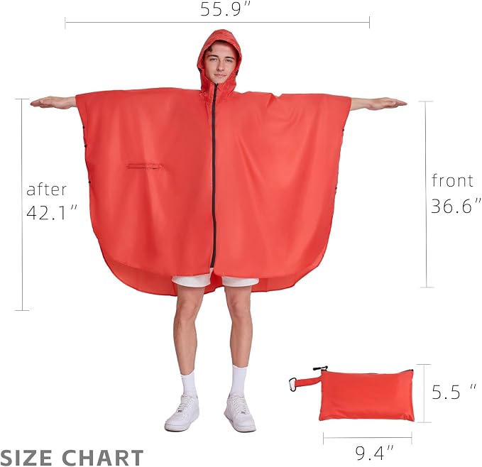 Cloak raincoat Unisex poncho Adult hooded men and women - Image 3