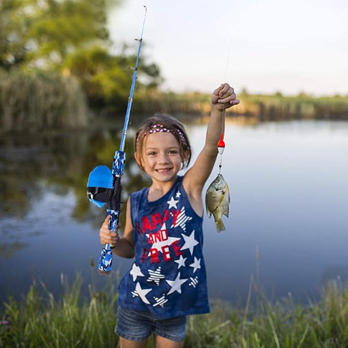 ODDSPRO Kids Fishing Pole Pink, Portable Telescopic Fishing Rod and Reel Combo - Image 7