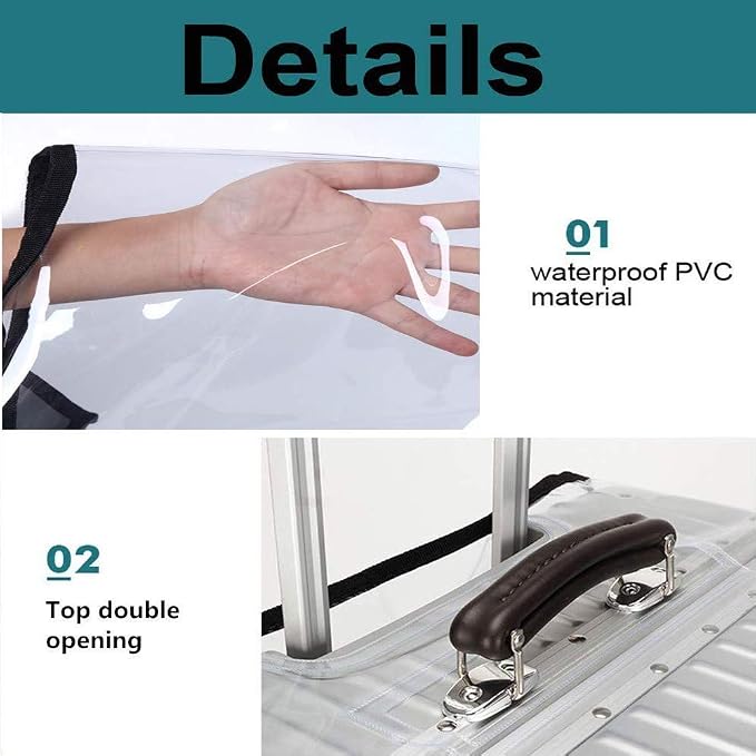JenKin Luggage Protector Suitcase Cover PVC Waterproof Travel Suitcase Fits - Image 6