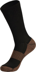 FOOTPLUS Hiking Copper Compression Socks, Unisex Cushioned Sole Arch Support by FOOTPLUS