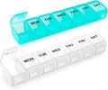 Small Pill Organizer 2 Times a Day, 2 Pack 7 Day Pill Box 1 Time a Day by Aigret+Future