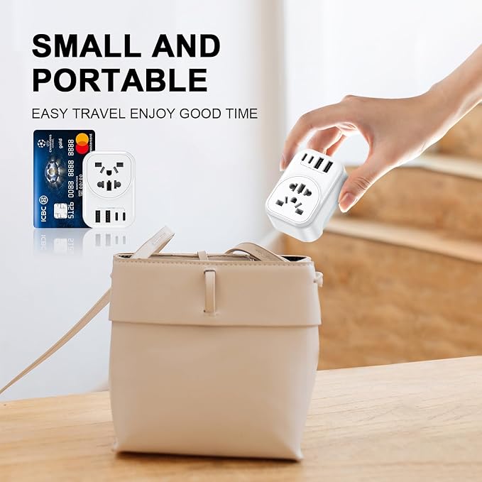 World to US Canada Travel Plug Adapter, Europe/China/Japan/Australia/UK to USA - Image 8