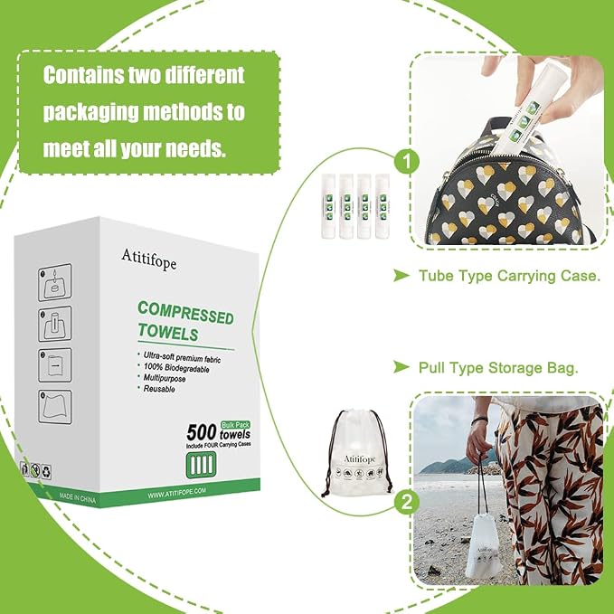 Compressed Towel Camping Hiking Travel Reusable Clean Towels Coin Tissues Bulk - Image 6
