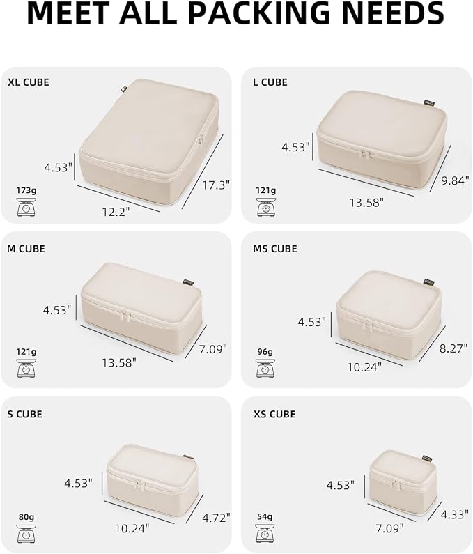 6 Set Compression Packing Cubes - Image 4