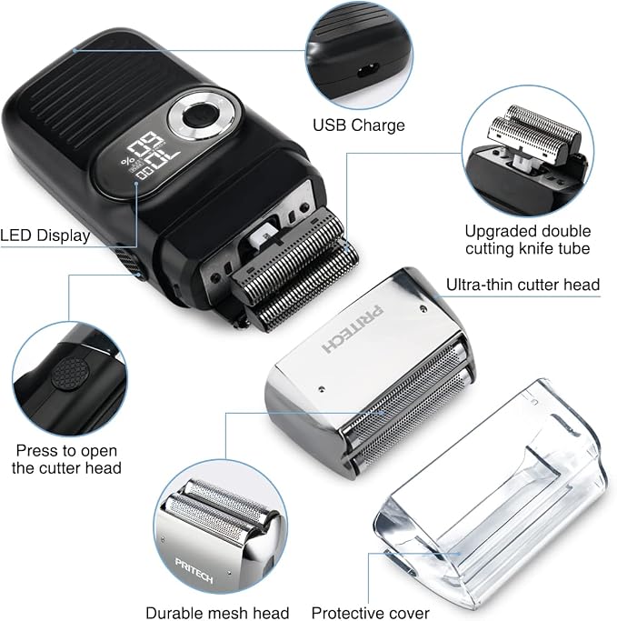 PRITECH Foil and Bald Shavers 2 in 1 Electric Shaver - Image 5