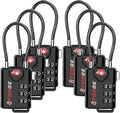 TSA Approved Cable Luggage Locks, 6 Pack, Easy Read Dials by Forge