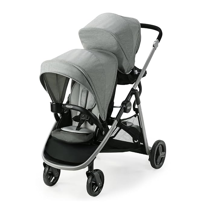 Graco Ready2Grow LX 2.0 Double Stroller Features Bench Seat and Standing by Graco
