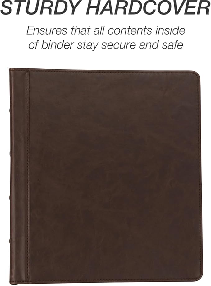 Samsill Vintage Leather 3 Ring Binder, Professional Organizer, 1 Inch Round Ring - Image 5