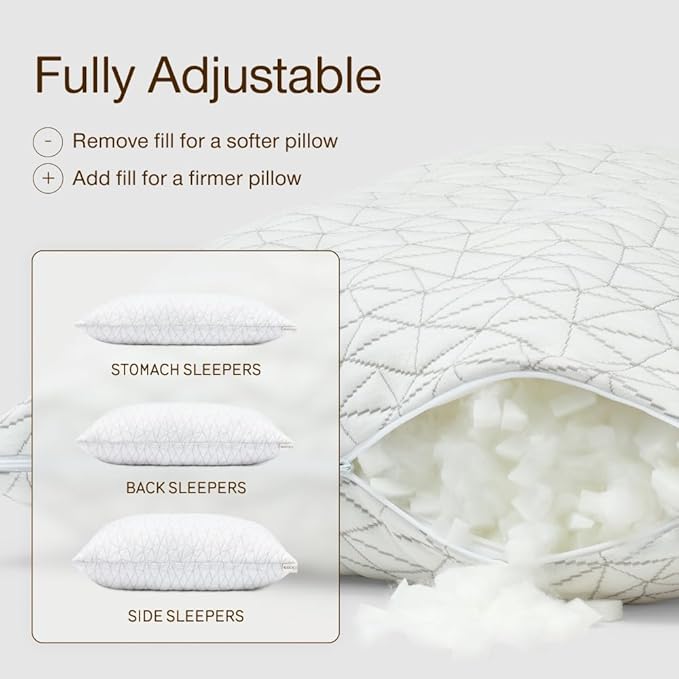 Coop Home Goods Original Adjustable Pillow, King Size Bed Pillows - Image 2