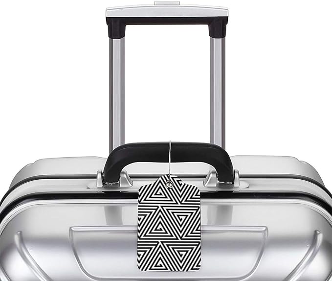 2 Pcs Black and White Abstract Patterns Luggage Tag - Image 5
