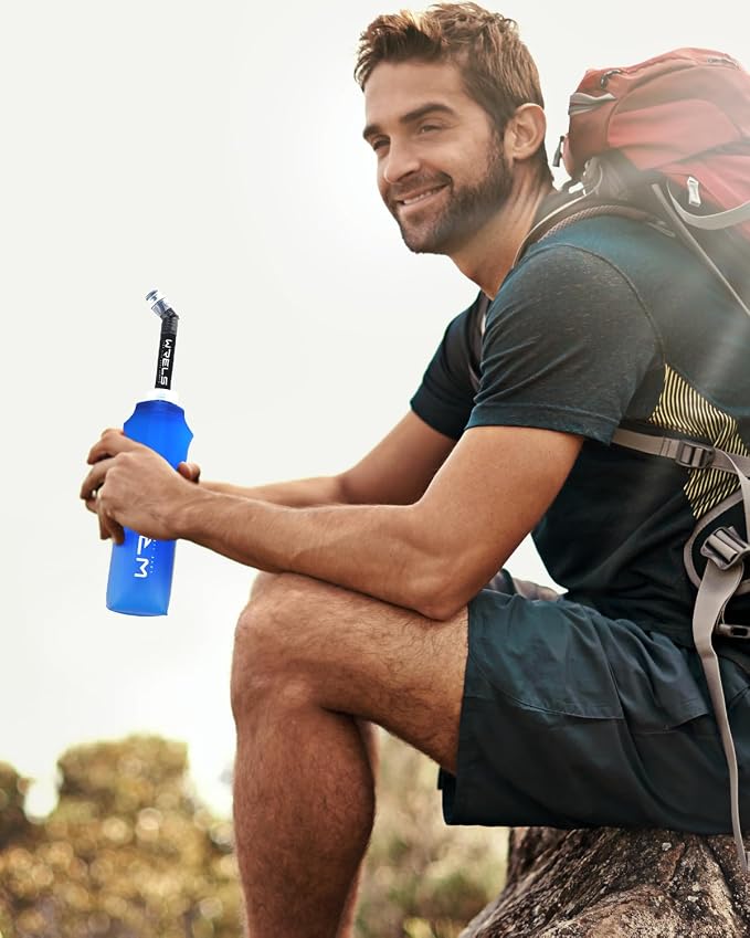 Folding Soft Flask Portable Collapsible Running Lightweight Water Bottle - Image 6