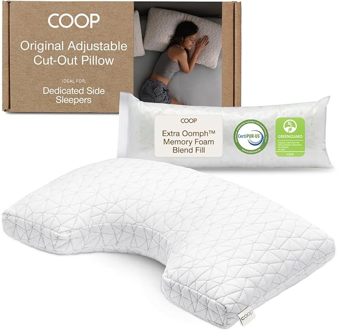 Coop Home Goods Original Cut-Out Adjustable Pillow, King Size Bed Pillows by CoopSleepGoods