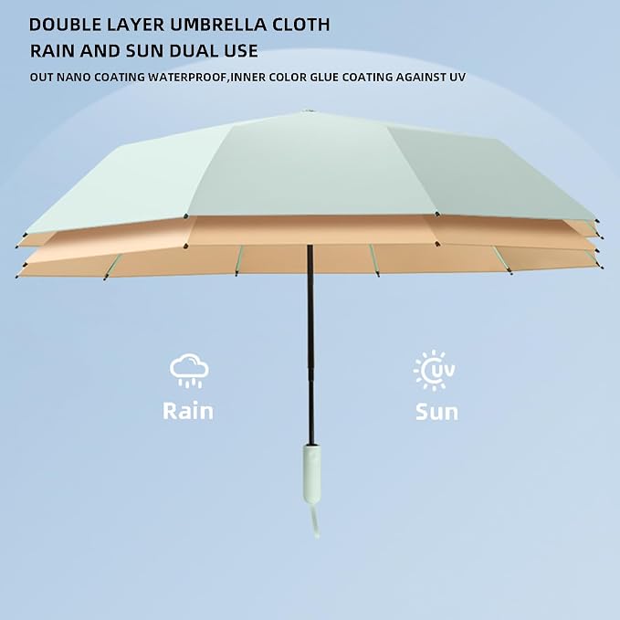 Folding Umbrella Anti-UV Compact Durable Folding Umbrella Auto Open Close - Image 5