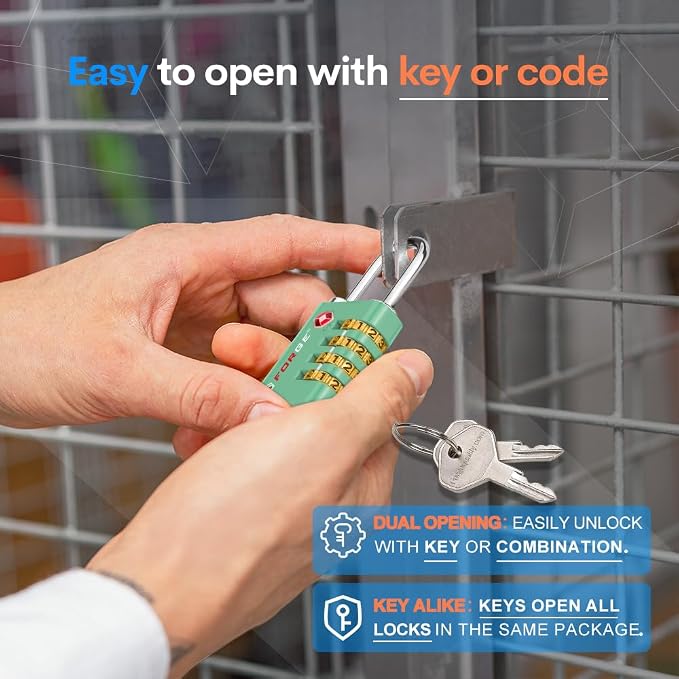 Forge Dual-Opening: Key or Combination Access Lock, TSA Approved Locks - Image 3