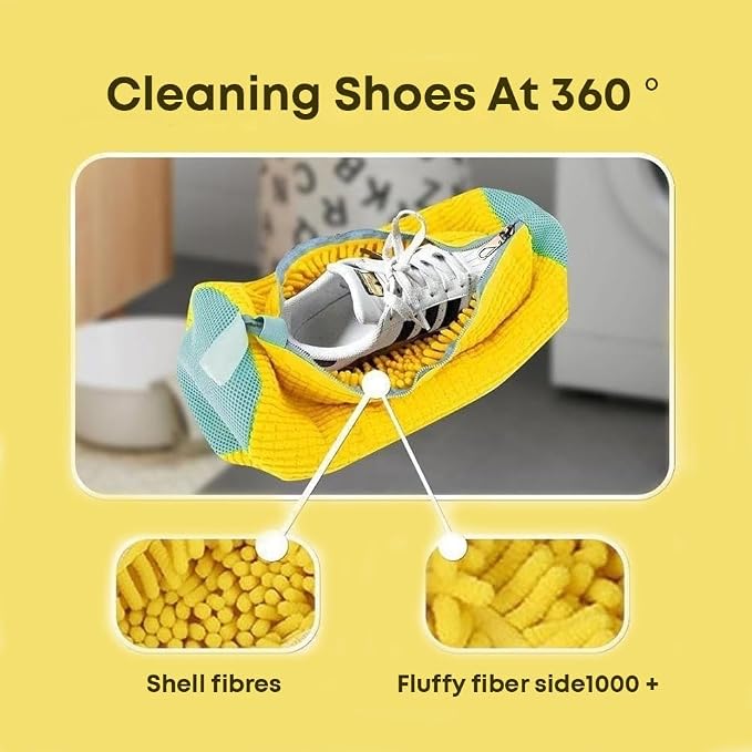 EPSCY Shoe Washing Machine Bag 2 Pack Yellow, 360° Wrap-Around Laundry Bags - Image 5