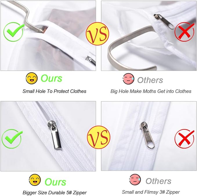 Garment Bags for Hanging Clothes 24'' x 55 '' Transparent Lightweight - Image 4