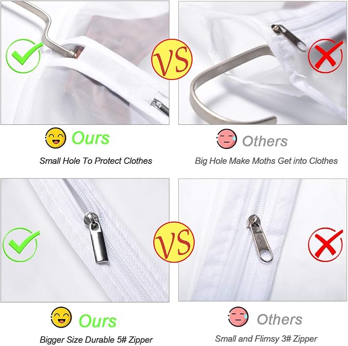 Suit Bags for Closet Storage Garment Bag 24''X40'' Clear Garment Bags for - Image 4