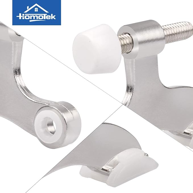 HOMOTEK 2 Pack Hinge Pin Satin Nickel Door Stopper, Adjustable Deluxe Heavy - Image 5