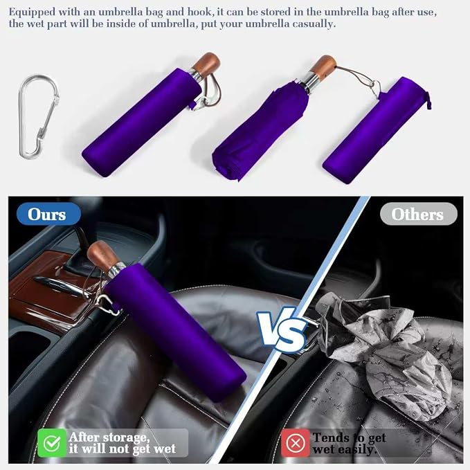 3T Wind Armor Travel Umbrella Compact Easy Auto Open Close Folding Umbrellas - Image 8