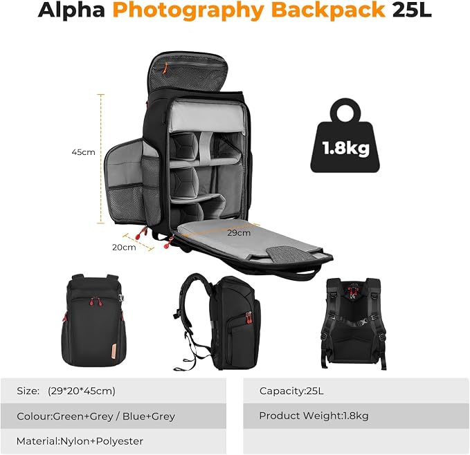 K&F CONCEPT Camera bags Waterproof 25L Large Capacity Camera Case - Image 7
