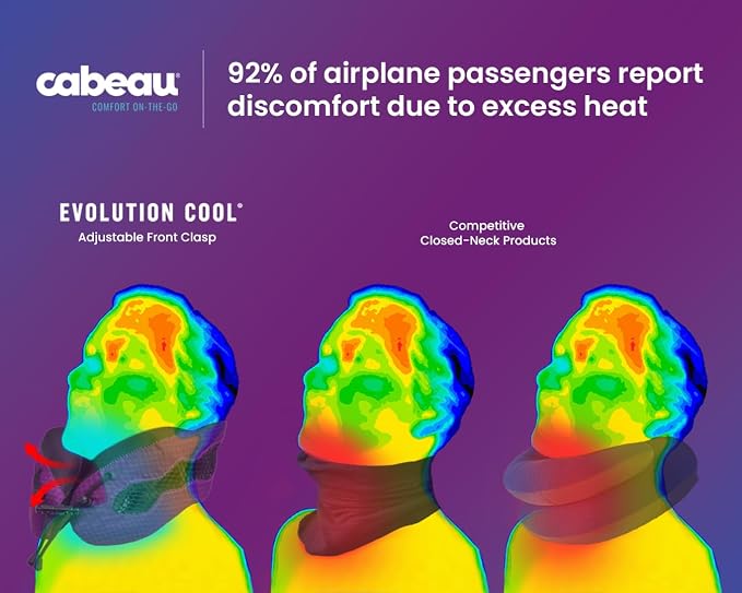 Cabeau Long Haul Flight Cooling Travel Neck Pillow – Evolution Cool – - Image 2