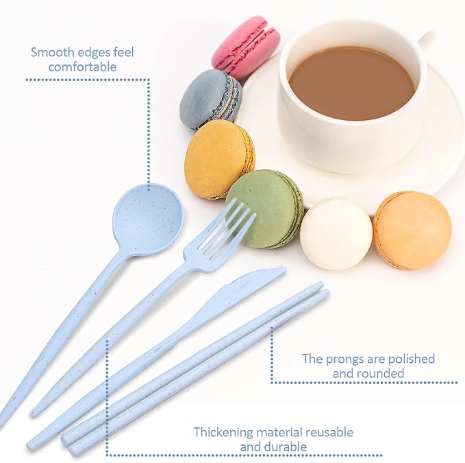 4 Sets Reusable Travel Utensils Set - Image 4