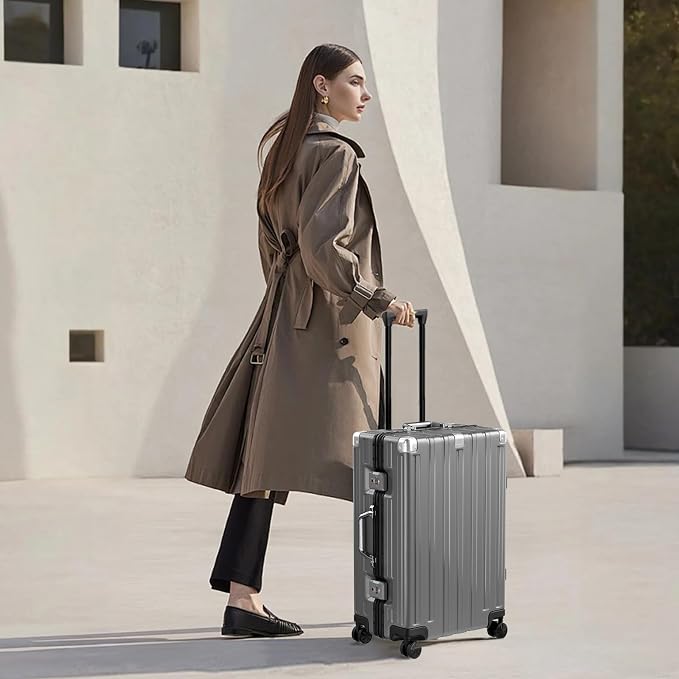 Krute Luggage 28 Inch Aluminum Frame Luggages TSA Lock No Zipper Checked - Image 8