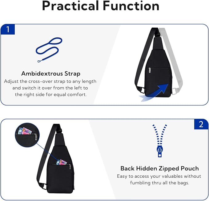WATERFLY Small Crossbody Sling Backpack Anti Theft Backpack - Image 4