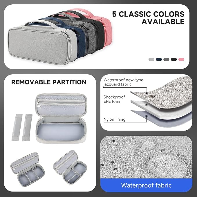Teskyer Electronics Organizer Travel Case, Waterproof Portable Tech Accessories - Image 4