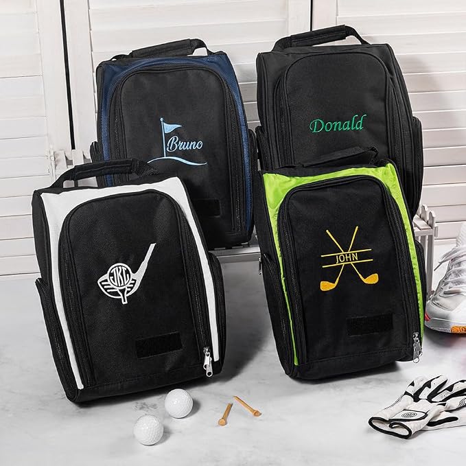 Embroidered Golf Shoe Bag Men Women Handle Strap Personalized Name Golf Shoes - Image 2
