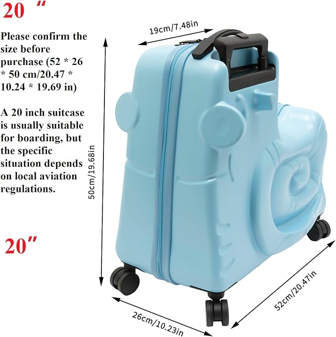 CNCEST 20" Kid's Ride-On Travel Suitcase - Image 2