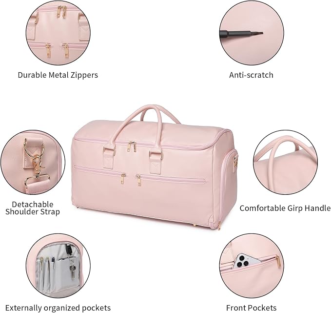 Carry On Garment Bag for Travel, Convertible Travel Garment Bag for Men Women - Image 4