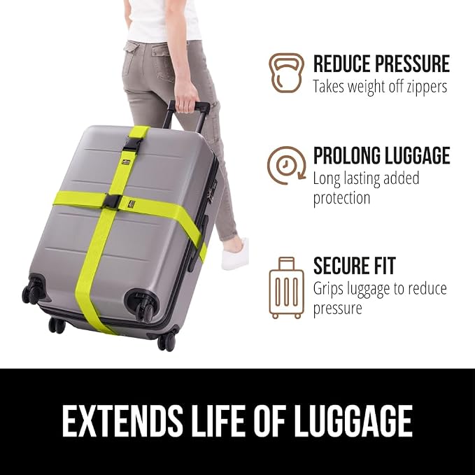 GORILLA GRIP Heavy Duty 8 Pack Adjustable Luggage Straps - Image 5