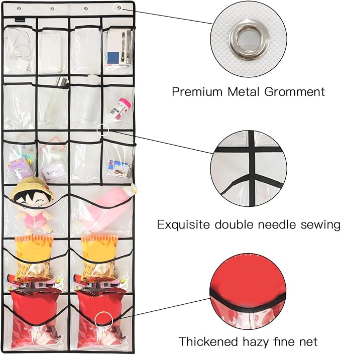Extra Large Hanging Crystal Clear Over Door Shoe Organizers, Closet Shoe - Image 6