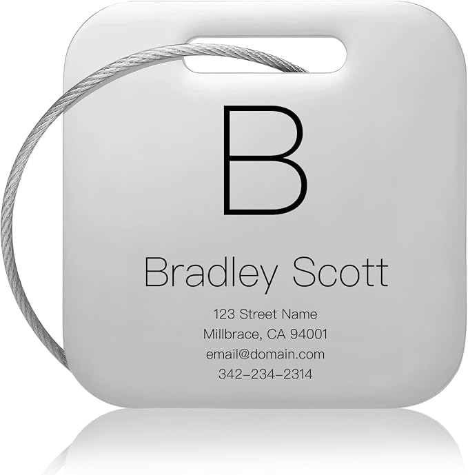 Customized Stainless Steel Luggage Tags: Personalize Your Suitcases, and Bags by Kcule