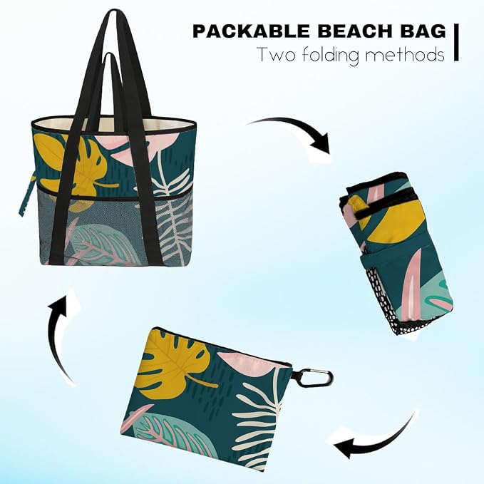 8-Pocket Waterproof Tote for Women -Sandproof Beach Bag - Image 6