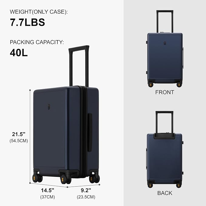 LEVEL8 Elegance Carry-on Suitcase, 20 Inch Carry on Luggage, Hardside Large - Image 9