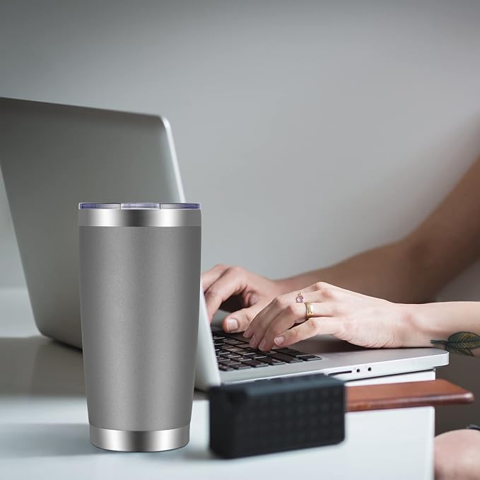 VEGOND 20oz Tumbler with Lid and Straw Stainless Steel Tumbler Cup Bulk Vacuum - Image 6