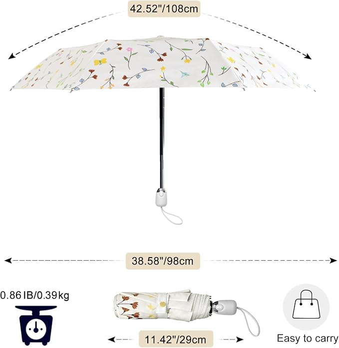 Cuby UV Sun Umbrella Compact Folding Travel Umbrella Auto Open and Close - Image 7