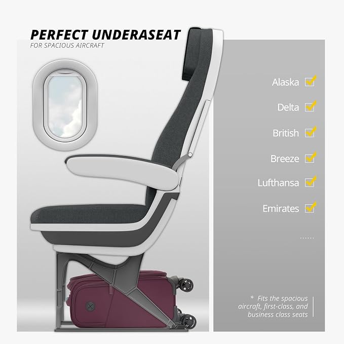 Verage Under Seat Luggage with Wheels, Softside Small Suitcase Spinner Carry On - Image 3