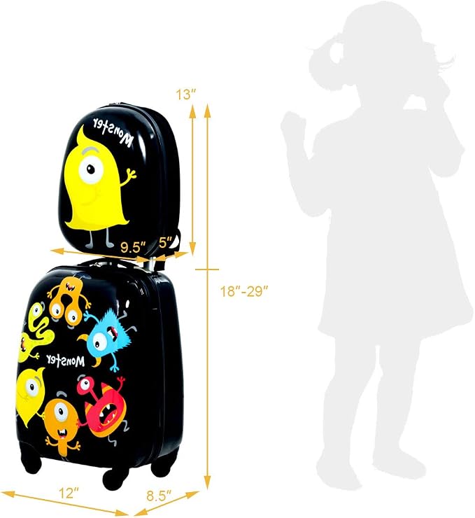 HONEY JOY Kids Luggage, Lightweight Toddler Girls Suitcase, Durable ABS - Image 8