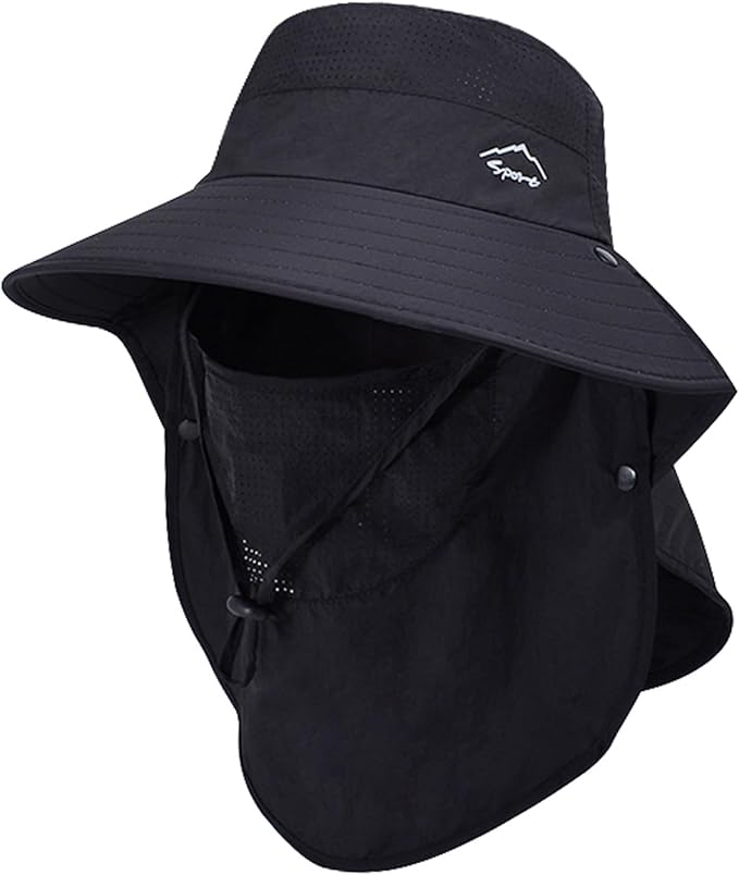 Sun Hat for Men Women with Neck Flap, UPF 50+ UV Protective Hiking Fishing Hats by ZOORON