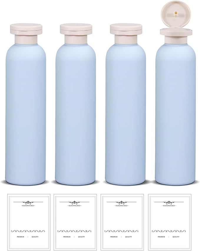 ASEVAT 8.8oz 4pack Refillable Travel Shampoo and Conditioner Bottles, Travel by ASEVAT