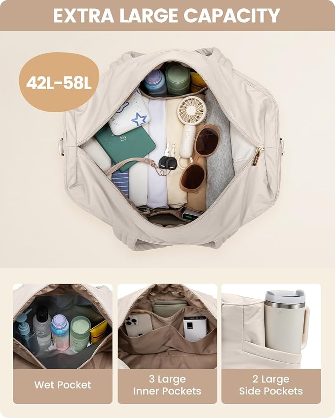 LOVEVOOK Travel Duffle Bag, Puffer Weekender Bags - Image 4