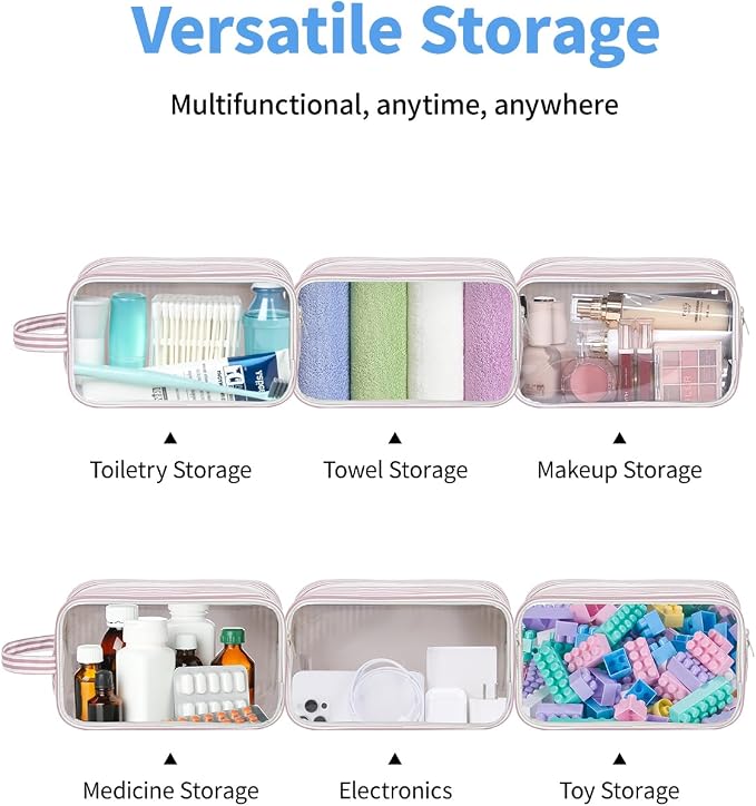 Narwey Clear Toiletry Bags for Traveling Women Men, Make Up Organizer, Skincare - Image 6